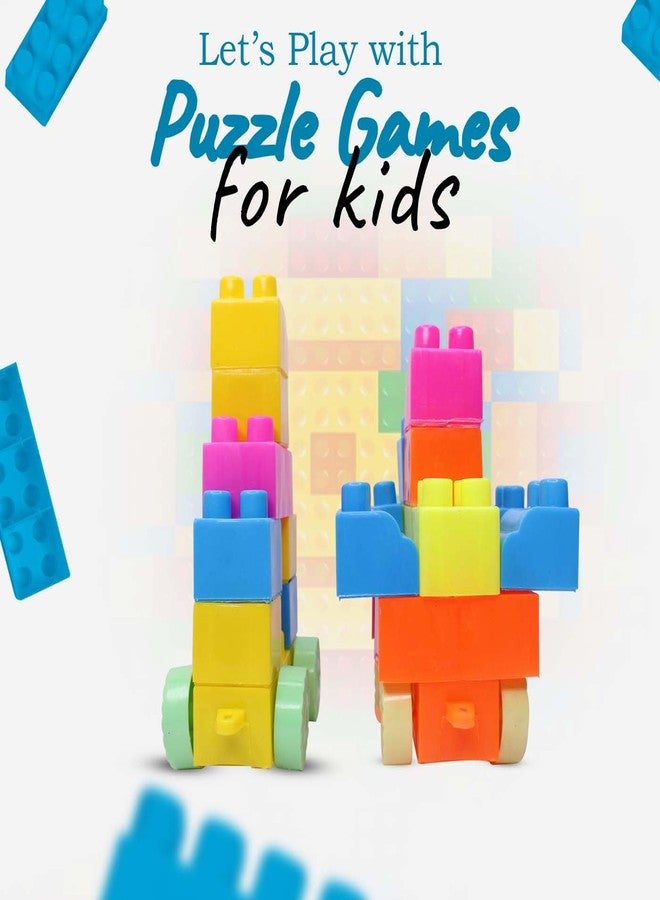 AASA Stackable Puzzle Building Blocks for Kids Activity Fun and Learning Educational Creative Toy Set for Indoor Outdoor Playing Multicolour Pack of 1 - Image 3
